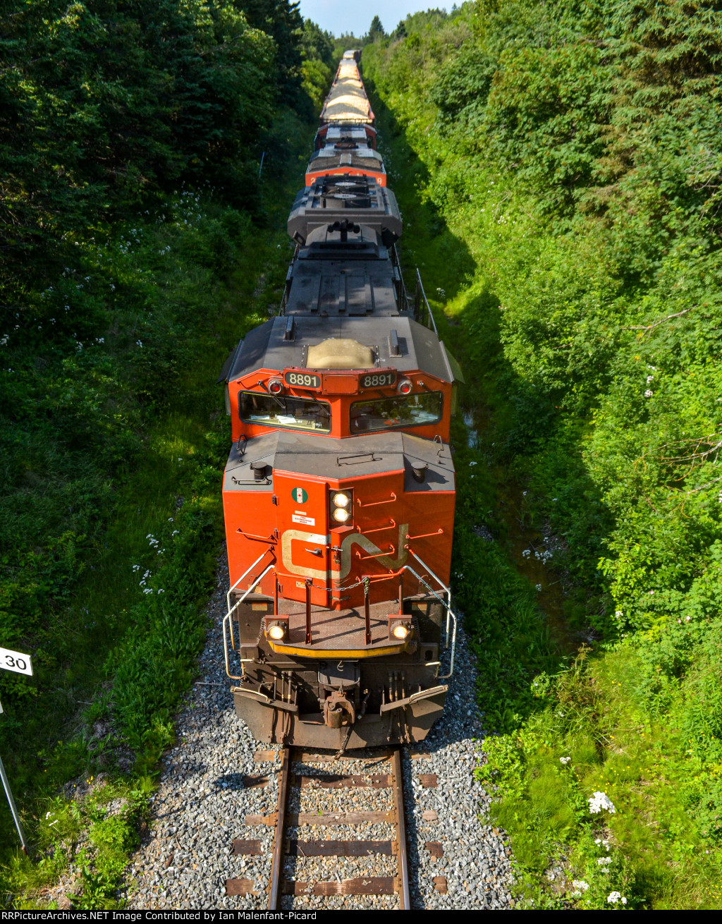 8891 leads CN 403 at Tobin (Alternate shot)